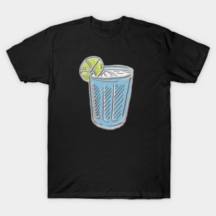 Ice Cube With Tea Lemon Vintage Illustration T-Shirt